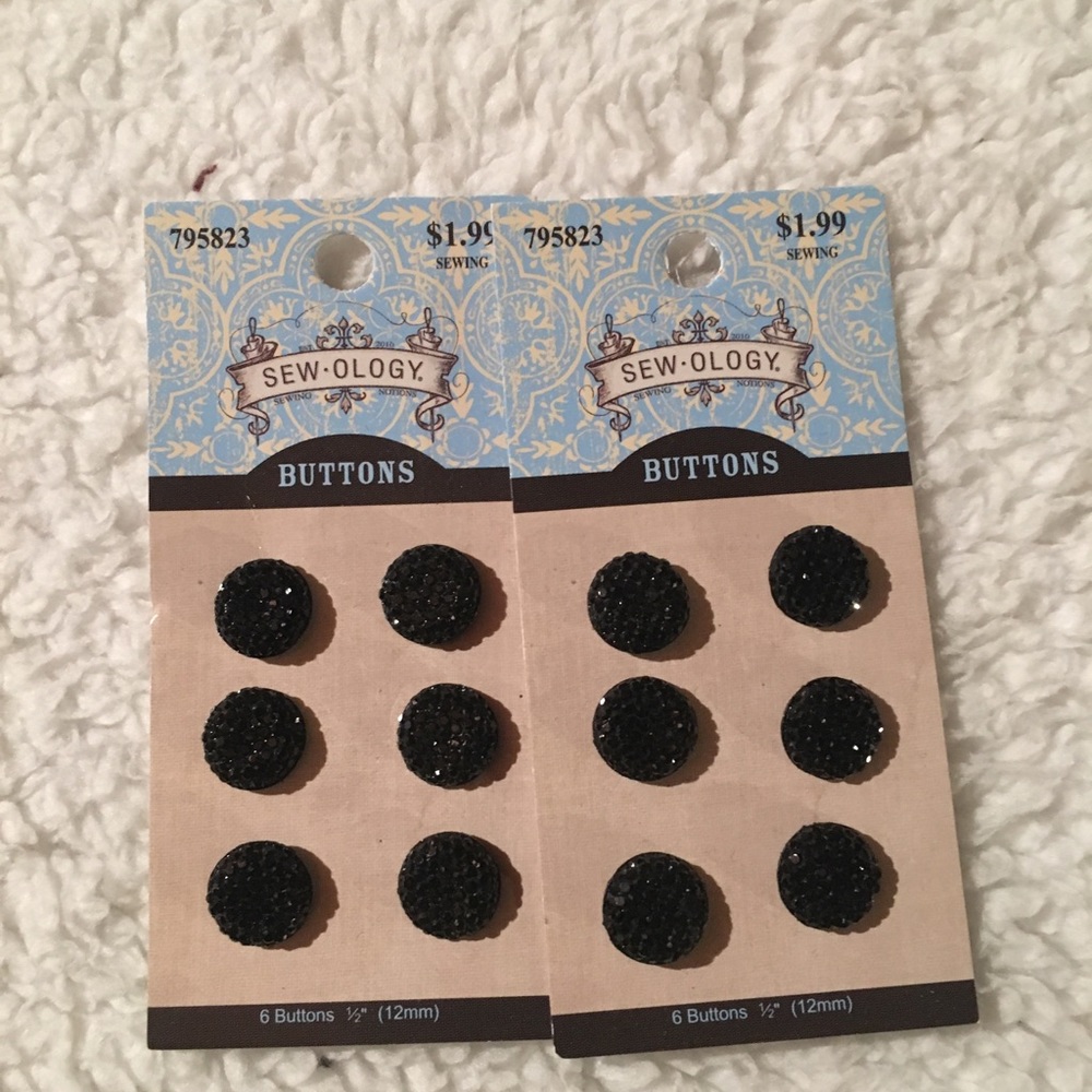 Sew-Ology sets of buttons. Black, White, Grey